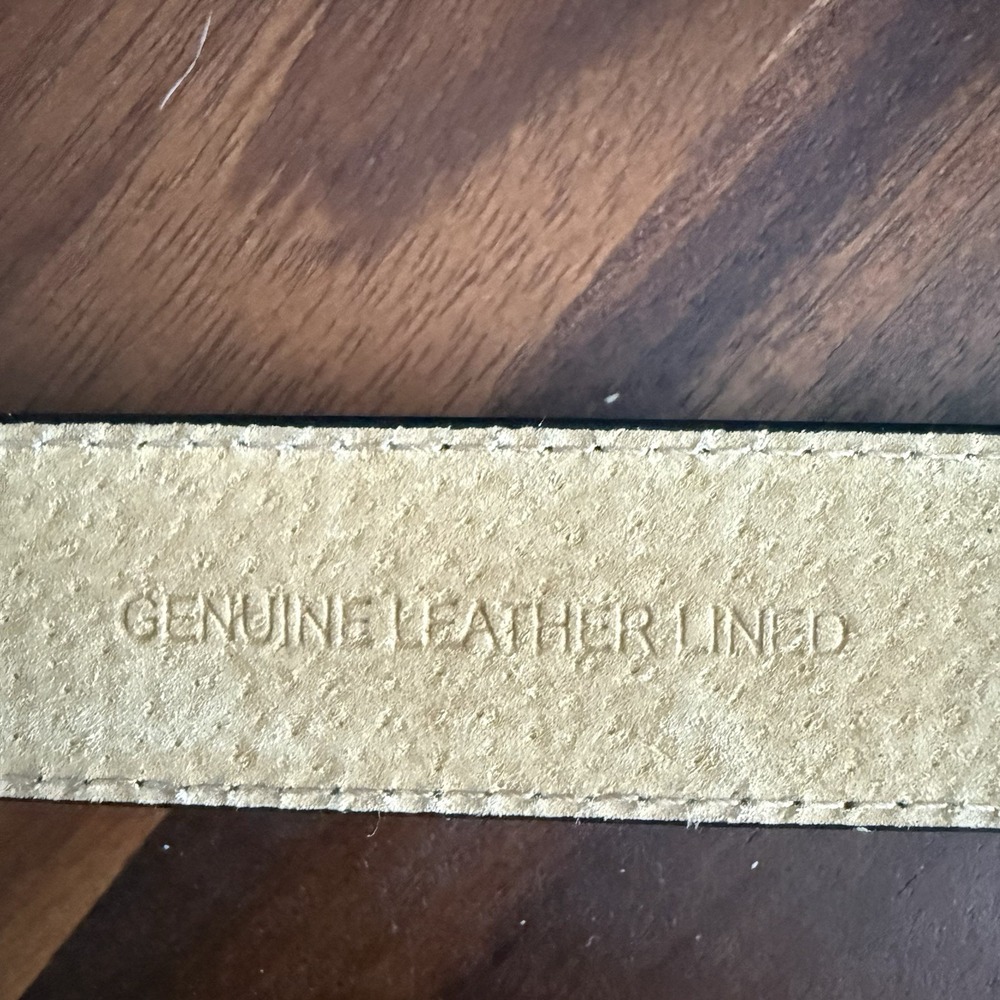 Vintage Black Leather Western Toggle Belt Silver Hammered Buckle Women's M/L - Picture 6 of 6